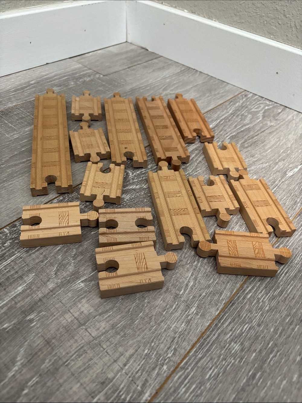 Wooden Track - Set #2 - 15 Reversible Pieces - Picture 3 of 6